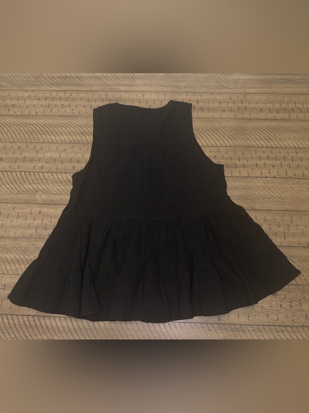 11.1 TYLHO Anthropologie Sleeveless Tiered Top with Tie Front - Picture 6 of 6